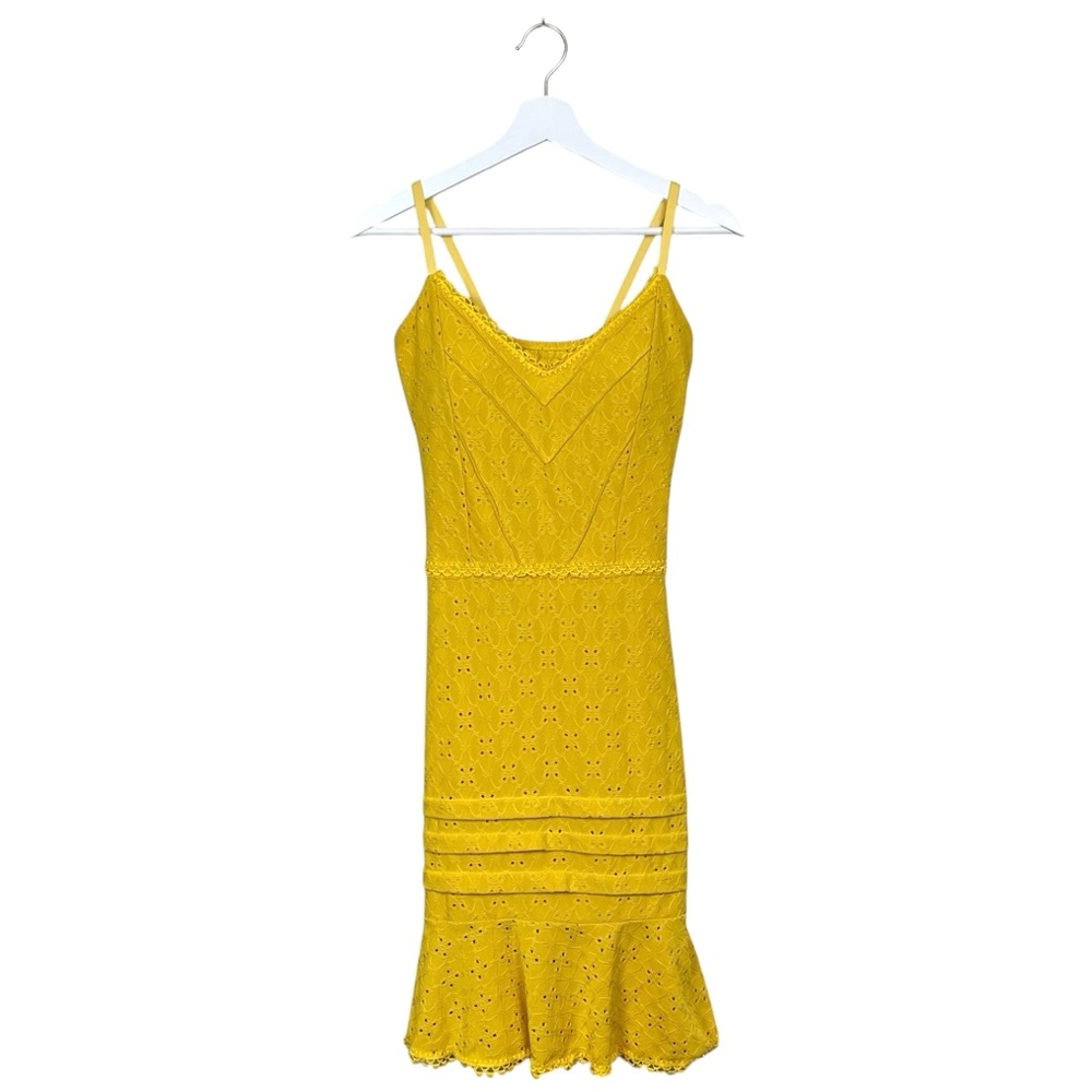 Larissa Eyelet Ruffle Bottom Fitted Dress